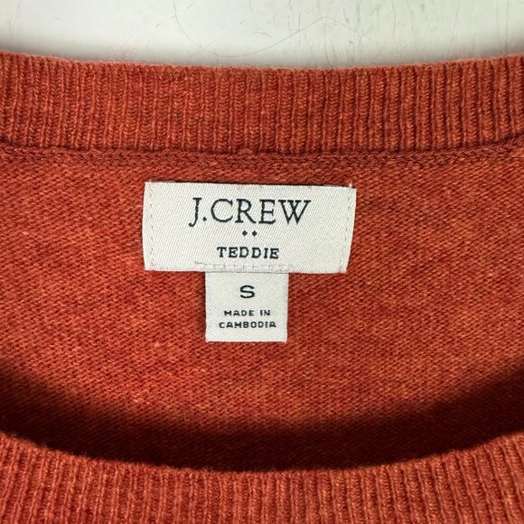 J. Crew Factory Cotton-Wool Blend Teddie Sweater Crewneck Clay Size Small S EUC - Picture 4 of 8